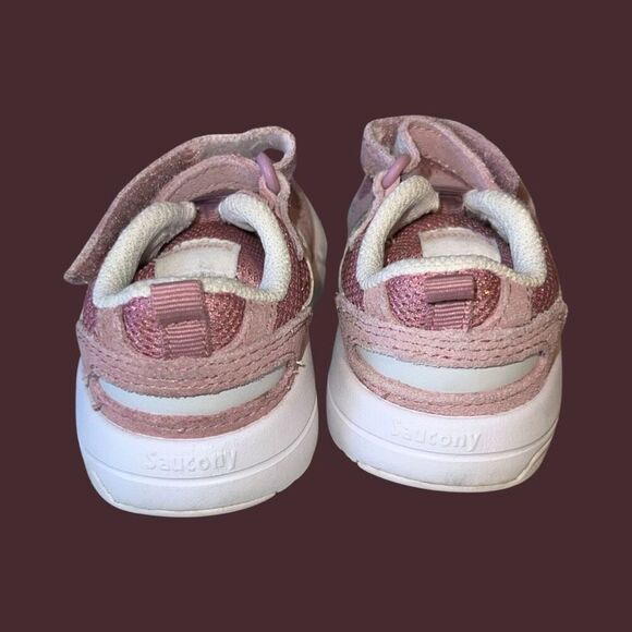 Infant Baby Saucony Jazz Lite 2.0 Pink Blush Suede Sneaker Size 4 - Picture 3 of 7